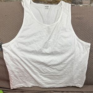 BDG White Scoop Neck Cotton Tank